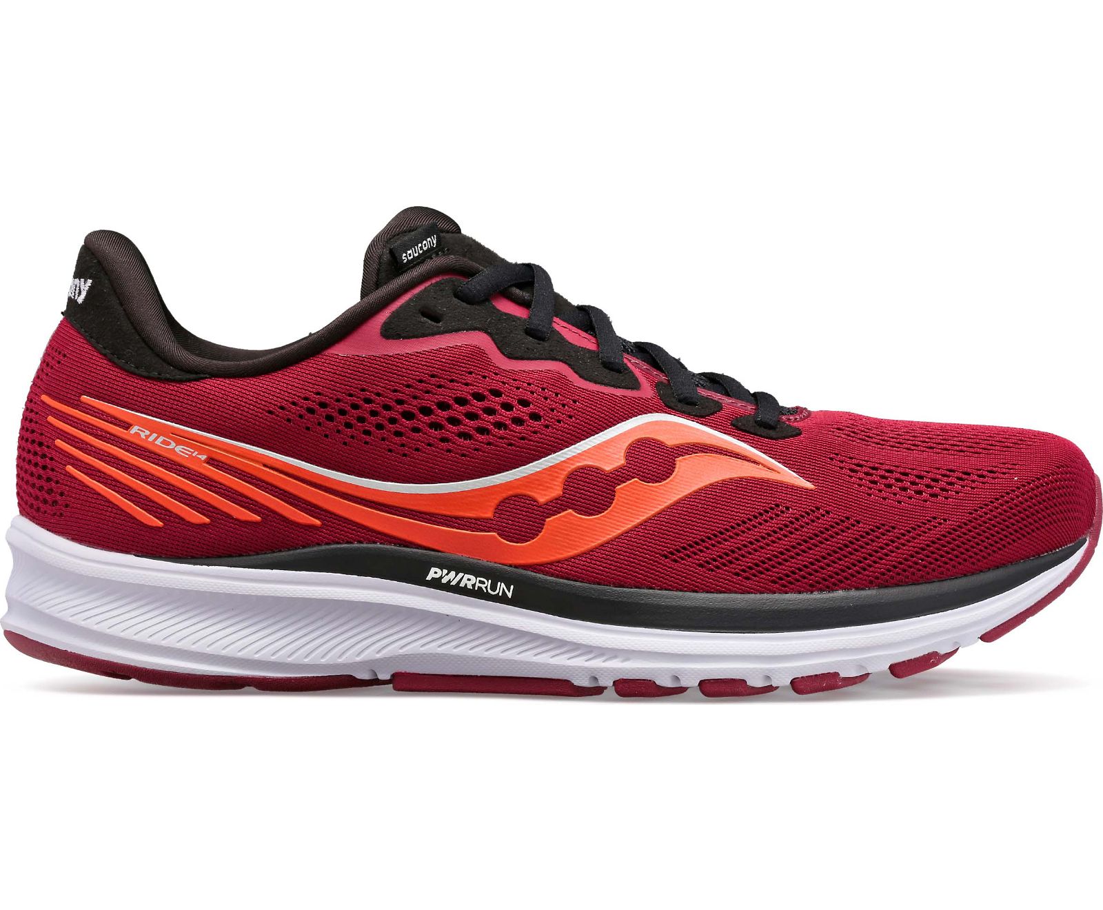 Men's Saucony Ride 14 Running Shoes Red / Black | Singapore 549EBCX